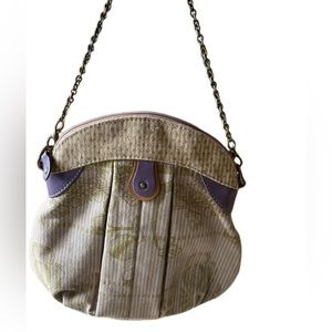 Vintage anna kaszer purse bag evening clutch with chain 10”